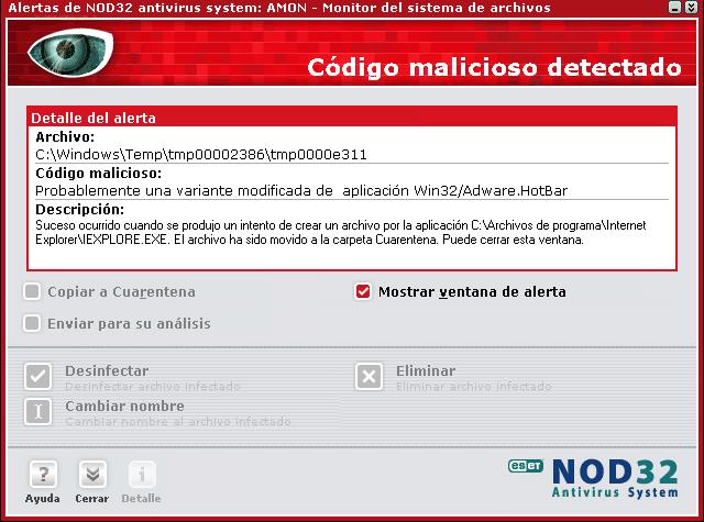 Alerta de NOD32_ Código malicioso detectado 09.09.2007.JPG